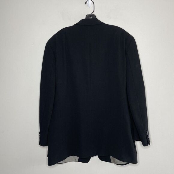 HUGO BOSS Mens Suit Jacket 3-Button Blazer 42R Virgin Wool-Spandex Black Fellini - Picture 7 of 10